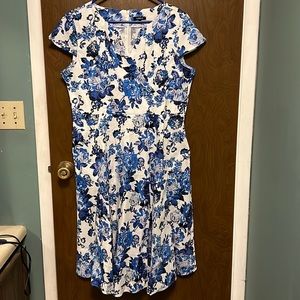 NWT LAMiU blue and white floral dress size XXL